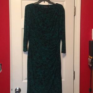 Black and green evening gown dress
